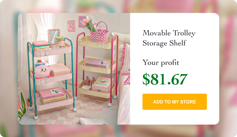 Movable Trolley Storage Shelf