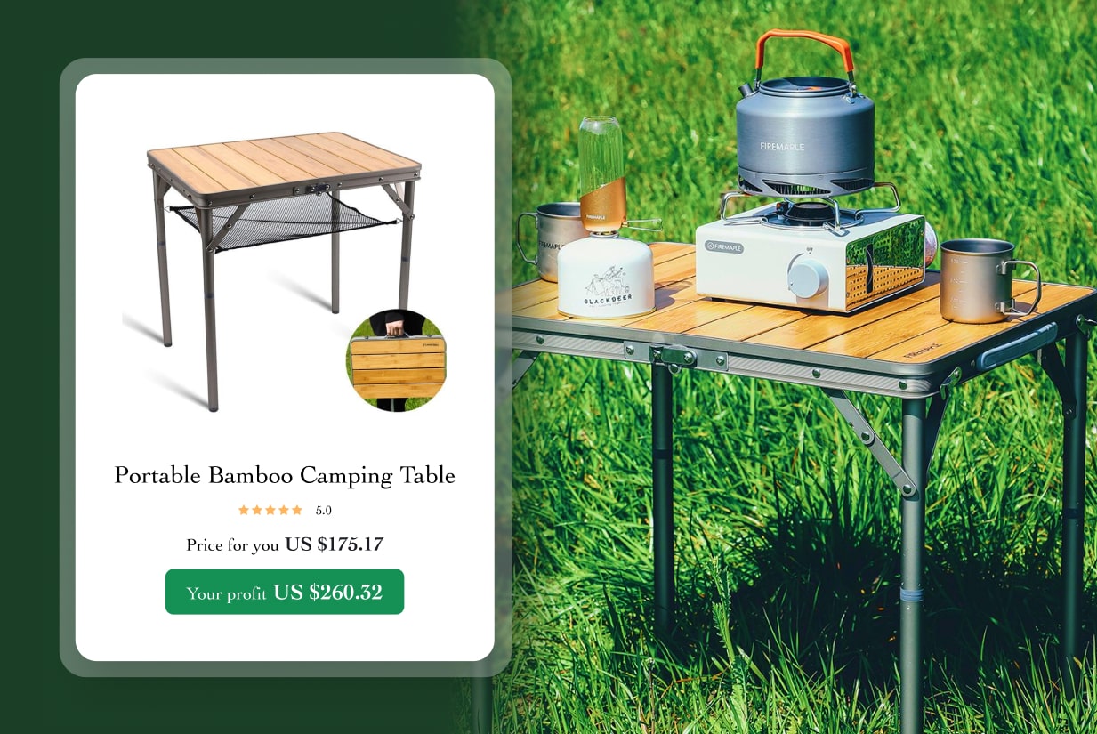 50. Bamboo camping table 