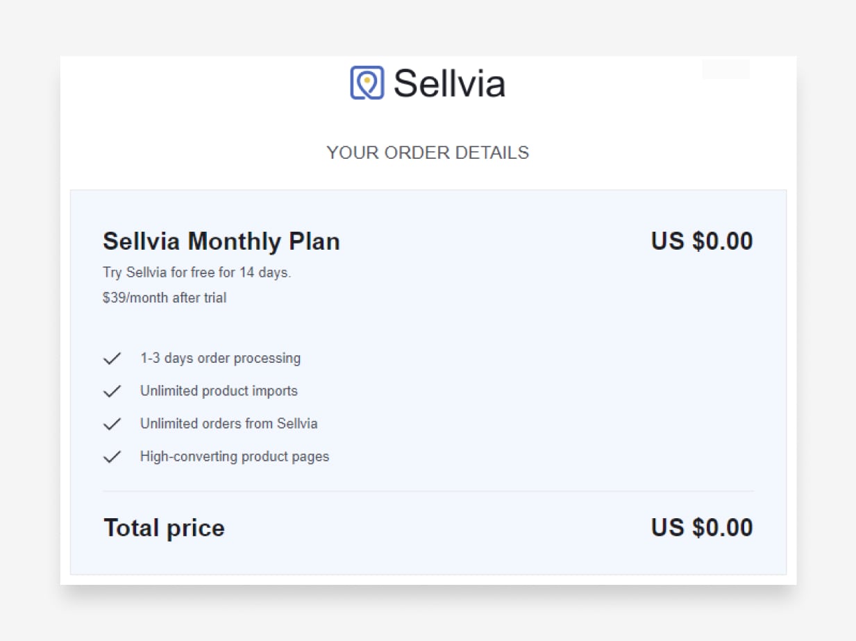Screenshot of the fourth step: Start your free trial.
