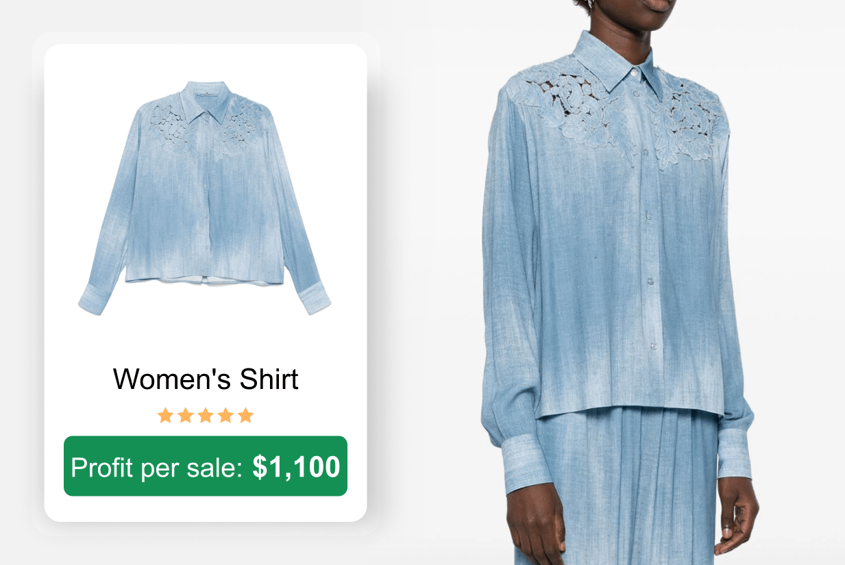 Ermanno Scervino Embroidered Denim Shirt for Women