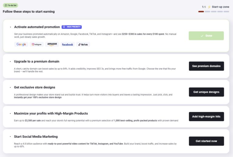 From the moment you launch your Sellvia store, everything you need is