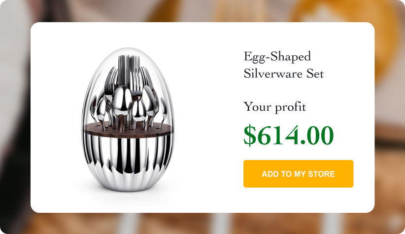 Egg-Shaped Silverware Set