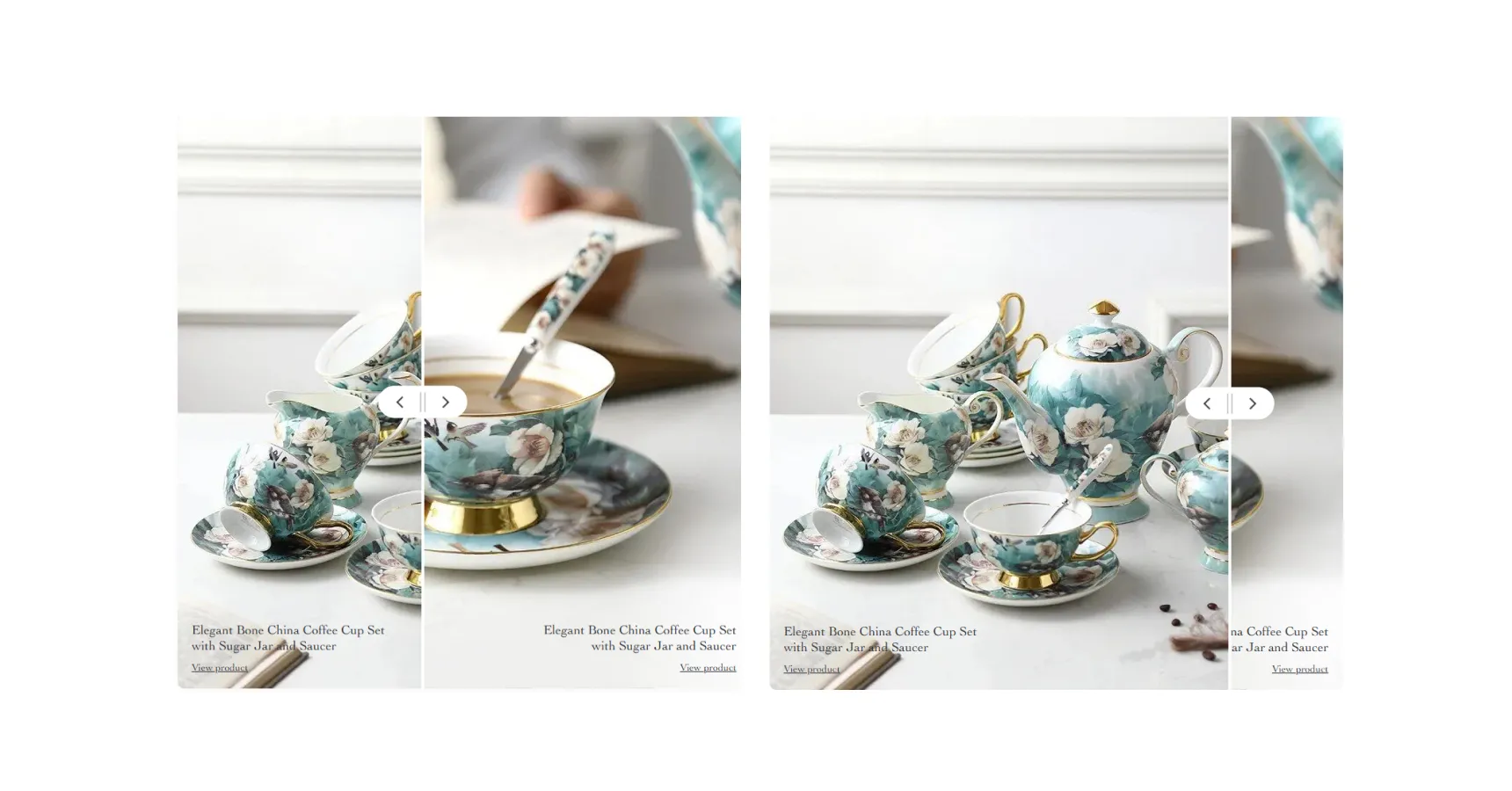 Two items separated by a thin line that slides on a Sellvia store with Sellebrity theme for the article on conversion optimization for ecommerce website