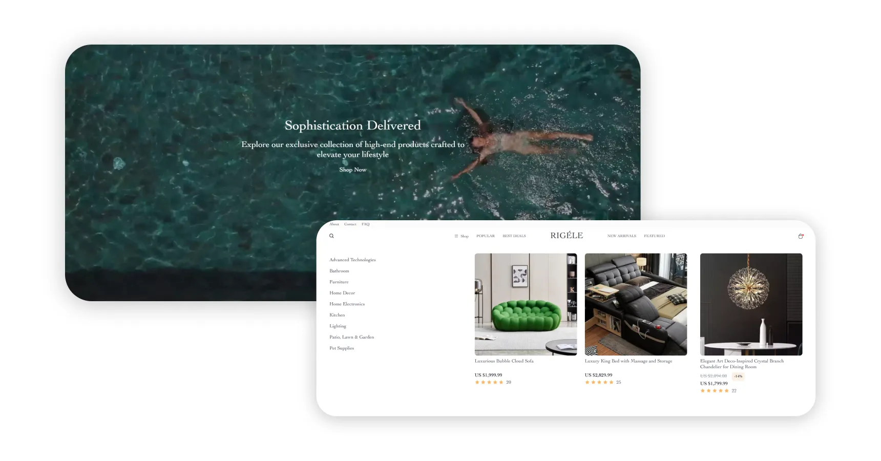 Screenshots of Sellebrity-themed store for the article on conversion optimization for ecommerce website