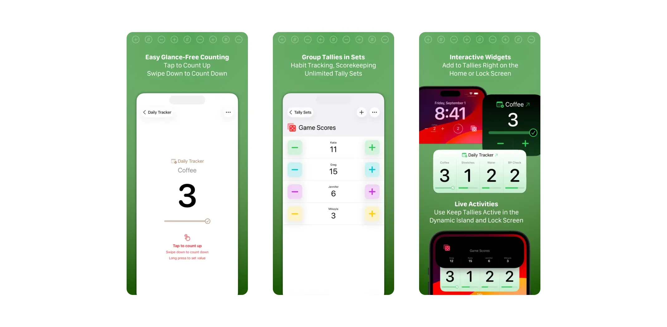 Images of the Tally app for the best personal finance article