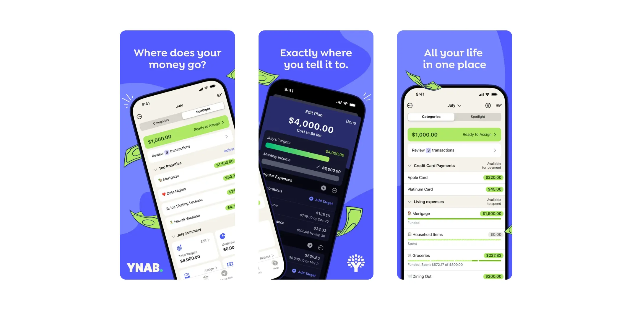 Images of the YNAB app for the best personal finance article