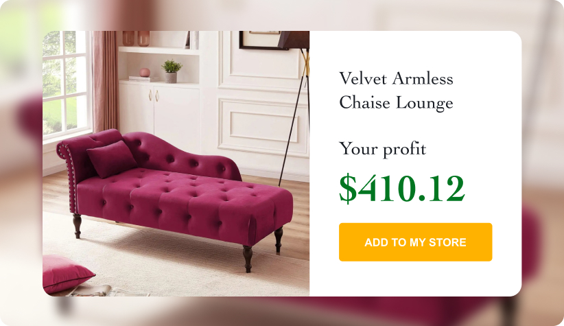 Velvet Armless Chaise Lounge