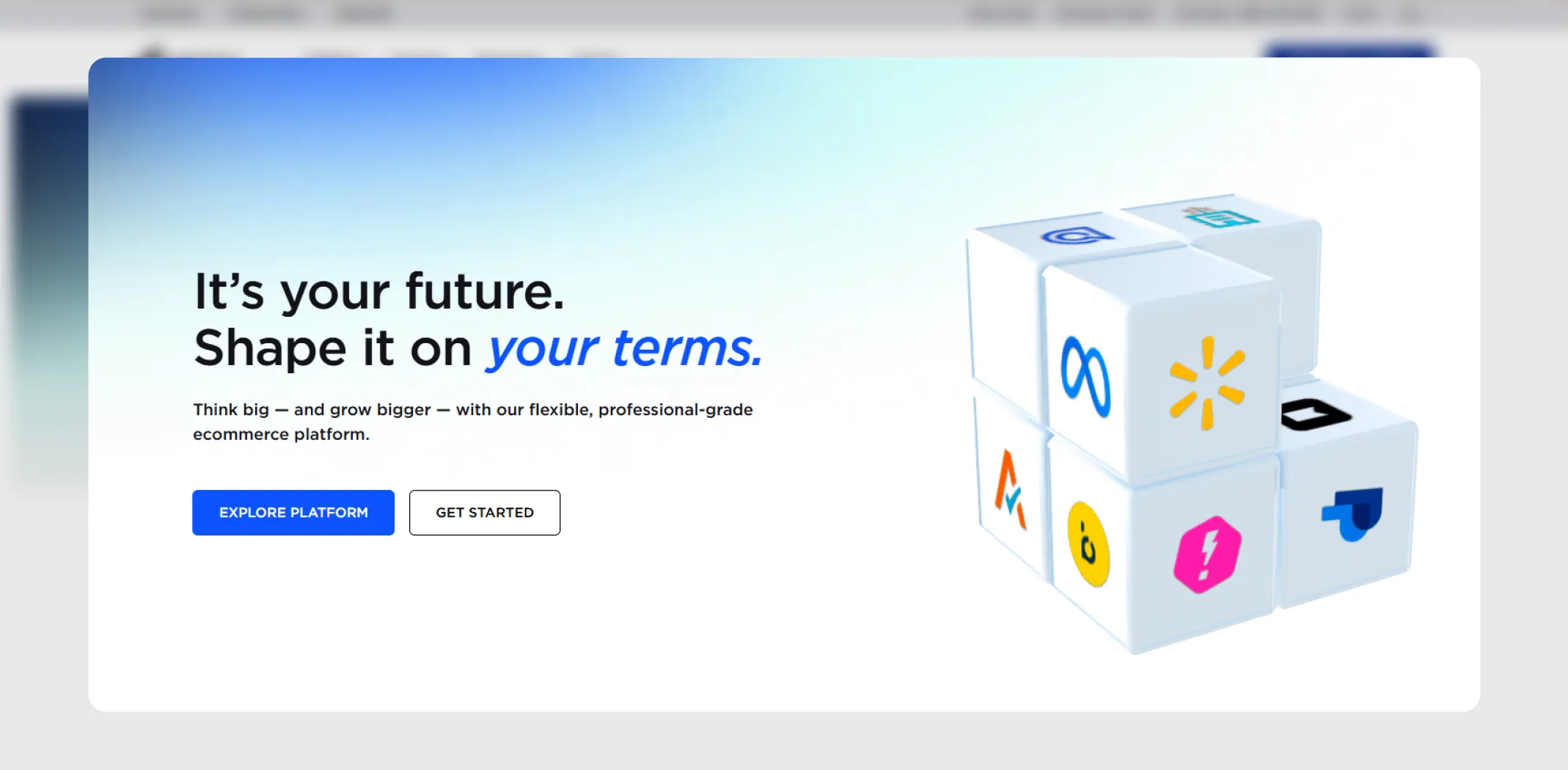 Screenshot of the BigCommerce homepage for an article on the best ecommerce website builders