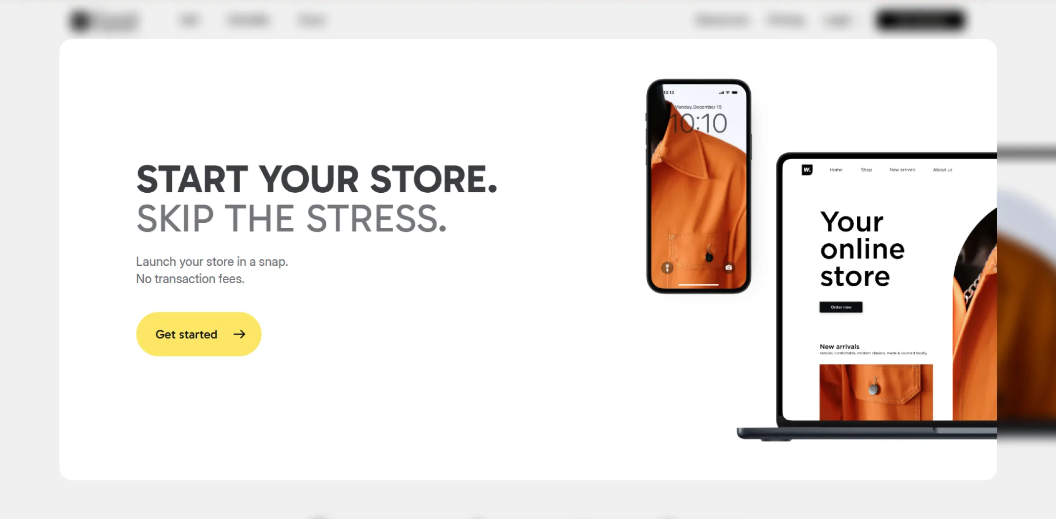 Screenshot of the Ecwid homepage for an article on the best ecommerce website builders