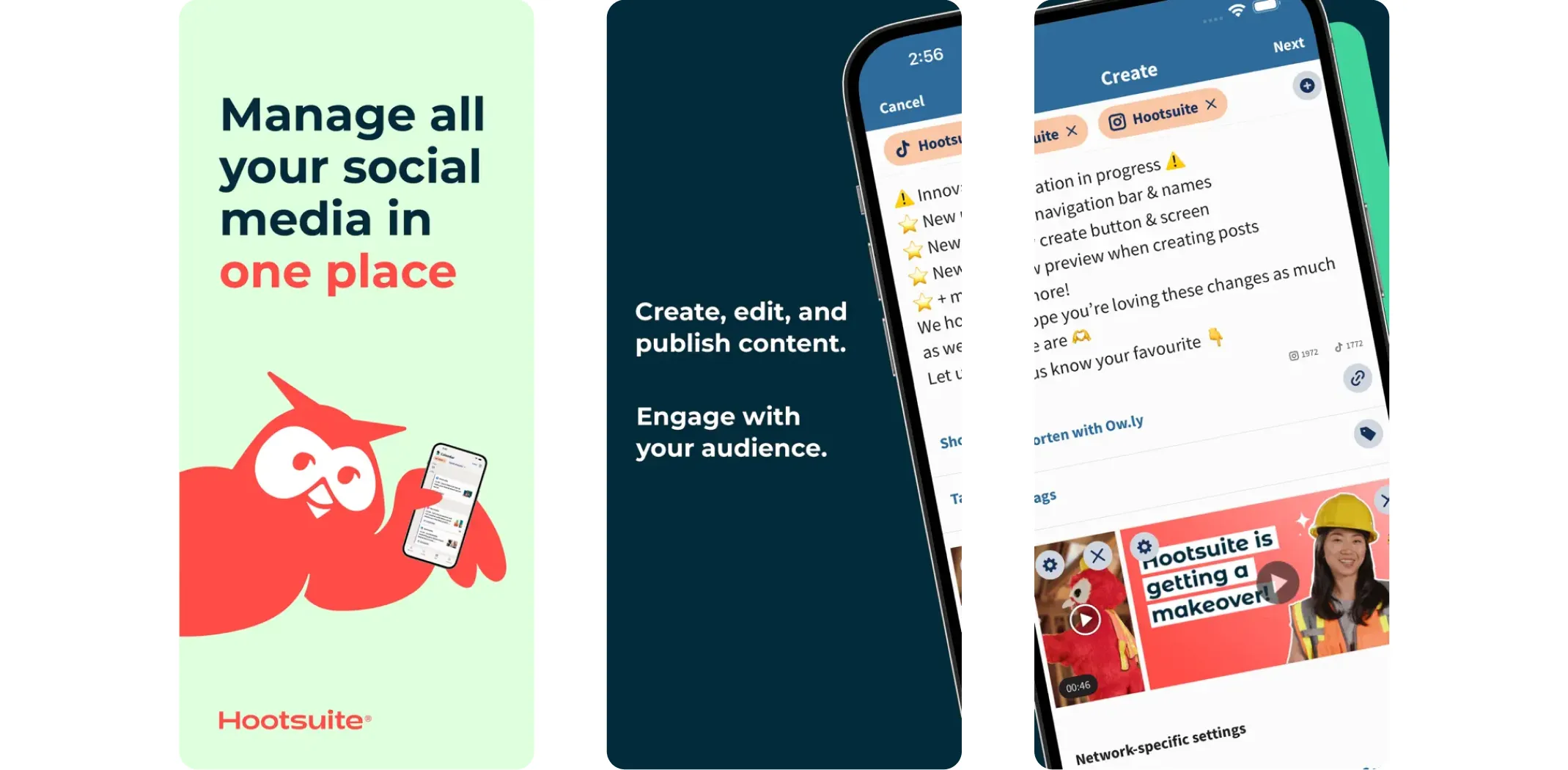 Images of the Hootsuite app for the best apps for small business article