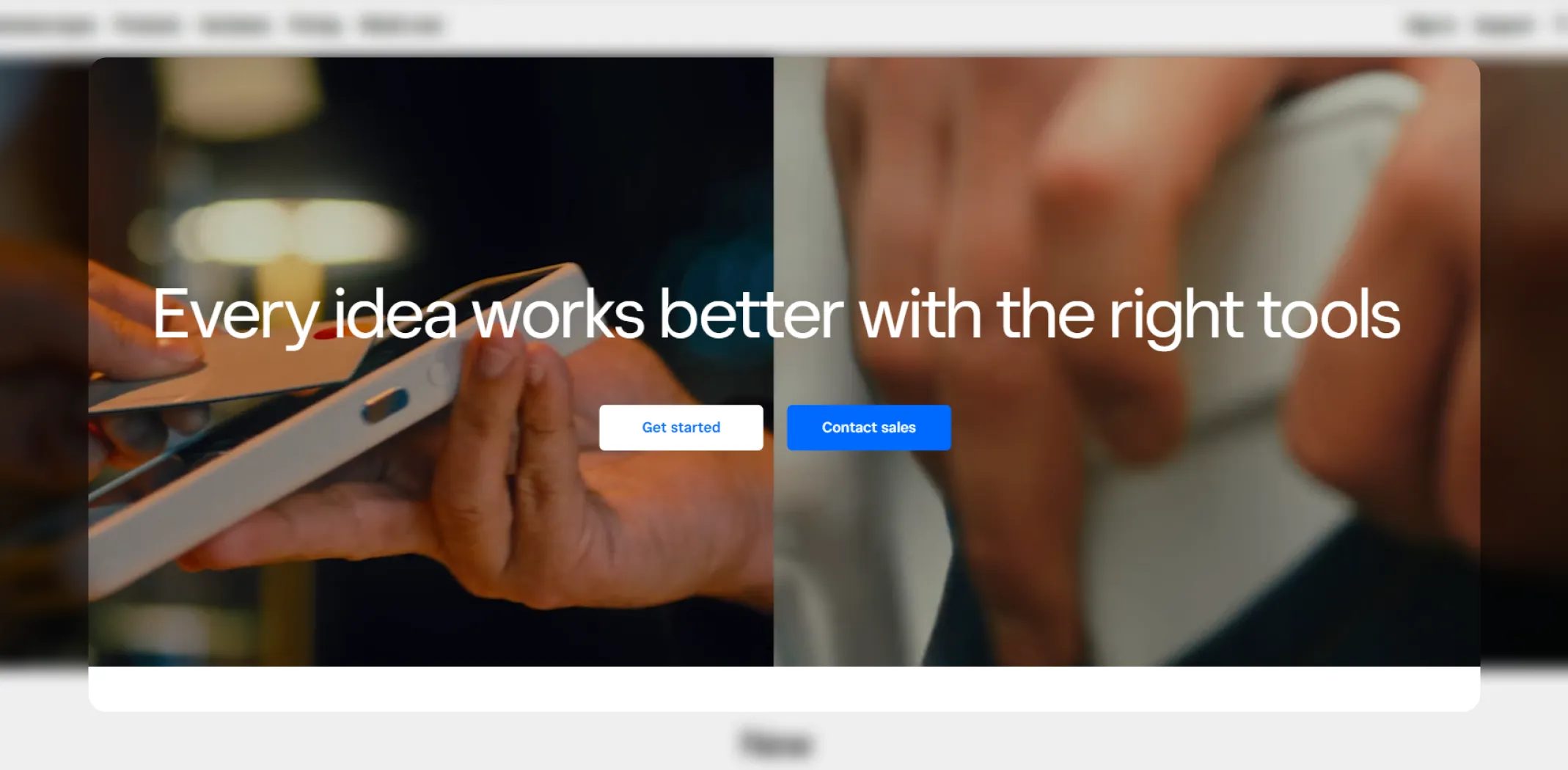 Screenshot of the Square homepage for an article on the best ecommerce website builders