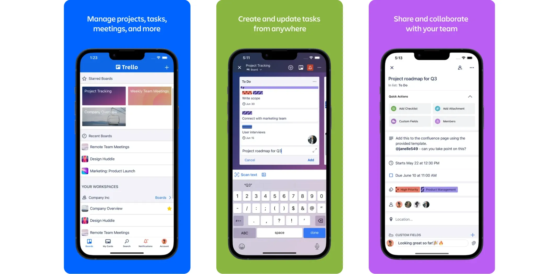 Images of the Trello app for the best apps for small business article