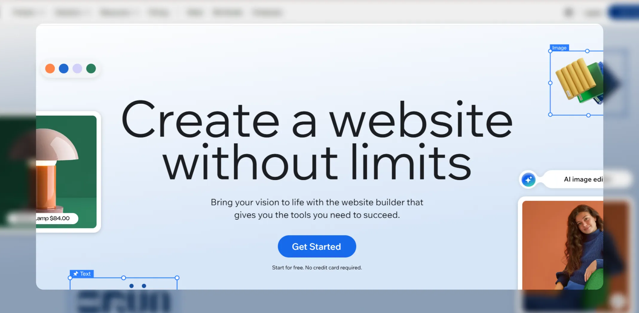 Screenshot of the Wix homepage for an article on the best ecommerce website builders