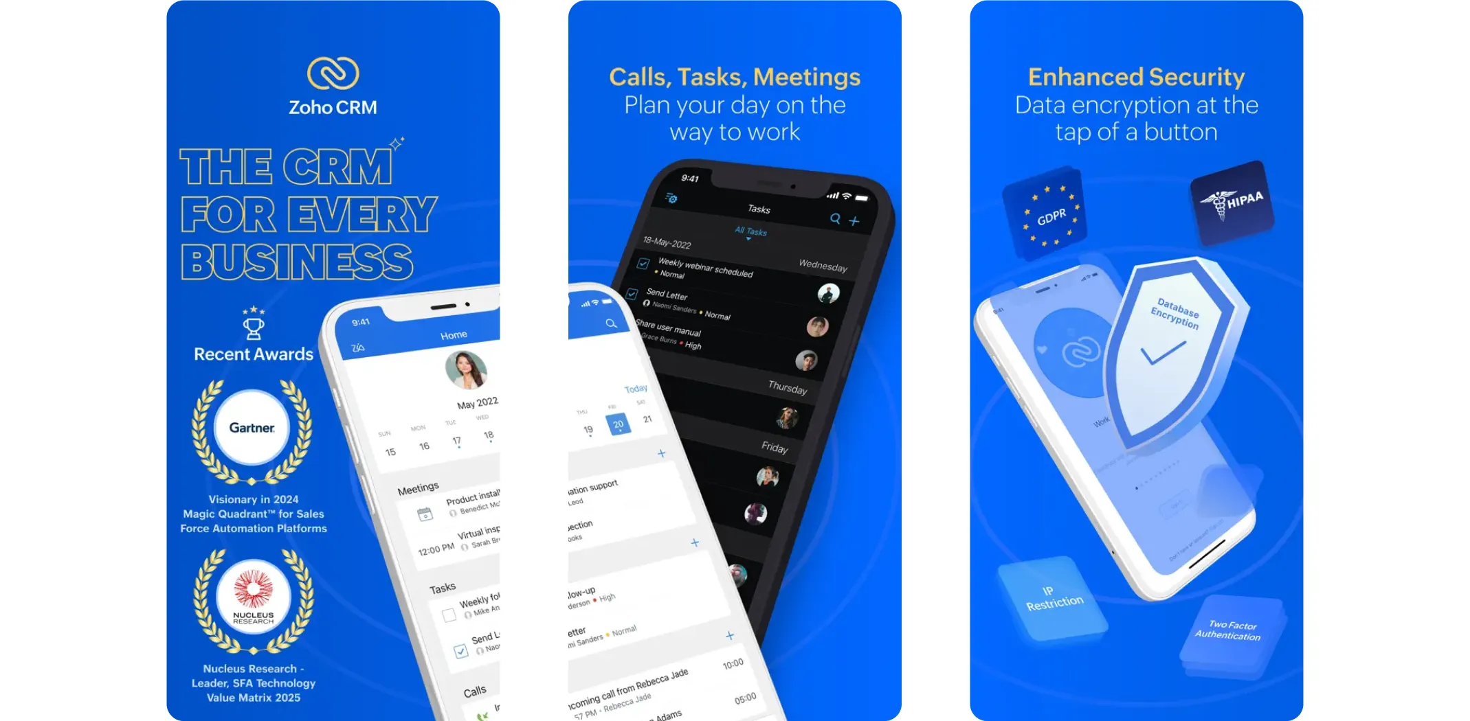 Images of the Zoho CRM app for the best apps for small business article