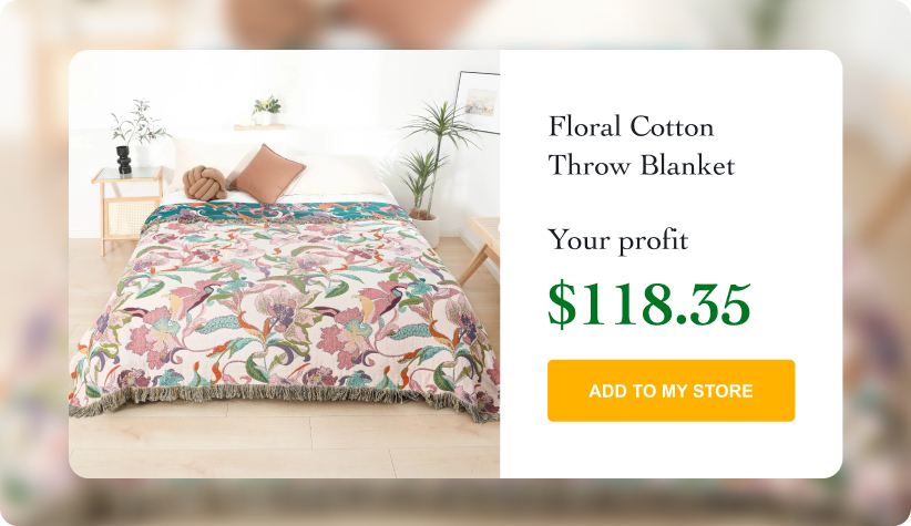 Floral Cotton Throw Blanket