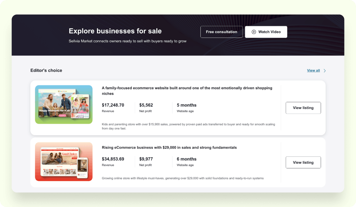 Businesses for sale
