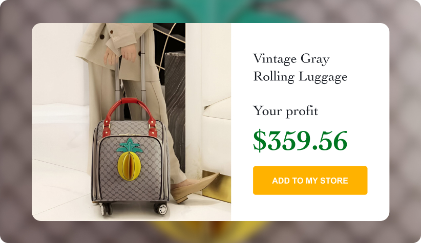 Vintage Gray Rolling Luggage