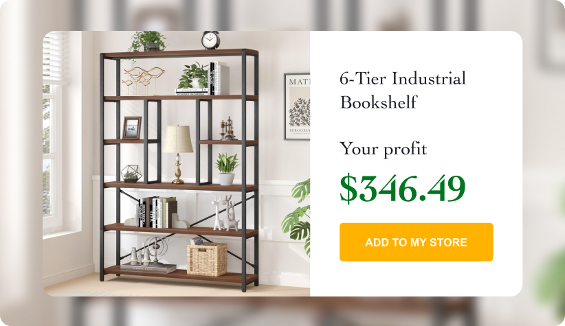 6-Tier Industrial Bookshelf