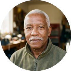 a retired man who found his gap was small enough to draw