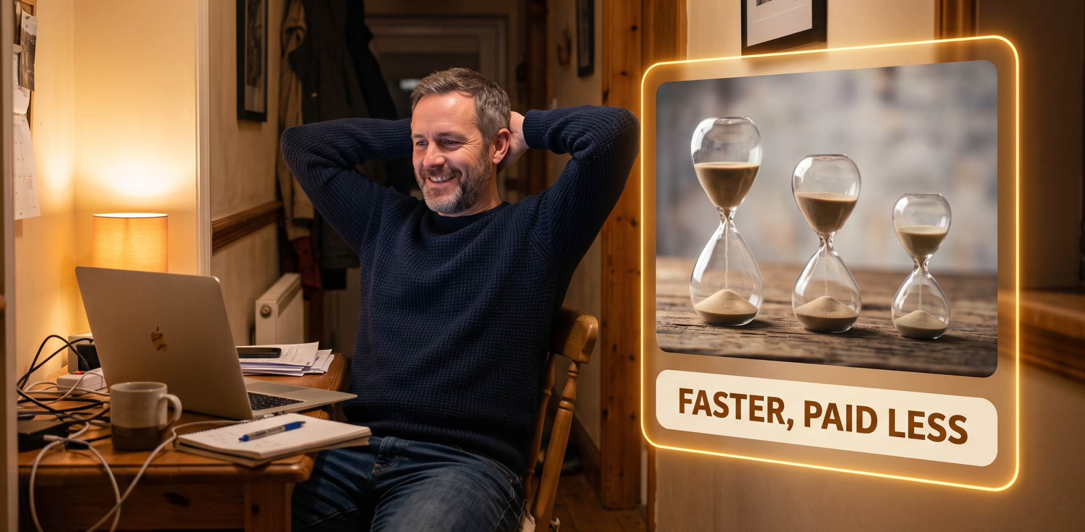 the same job taking fewer hours and paying less