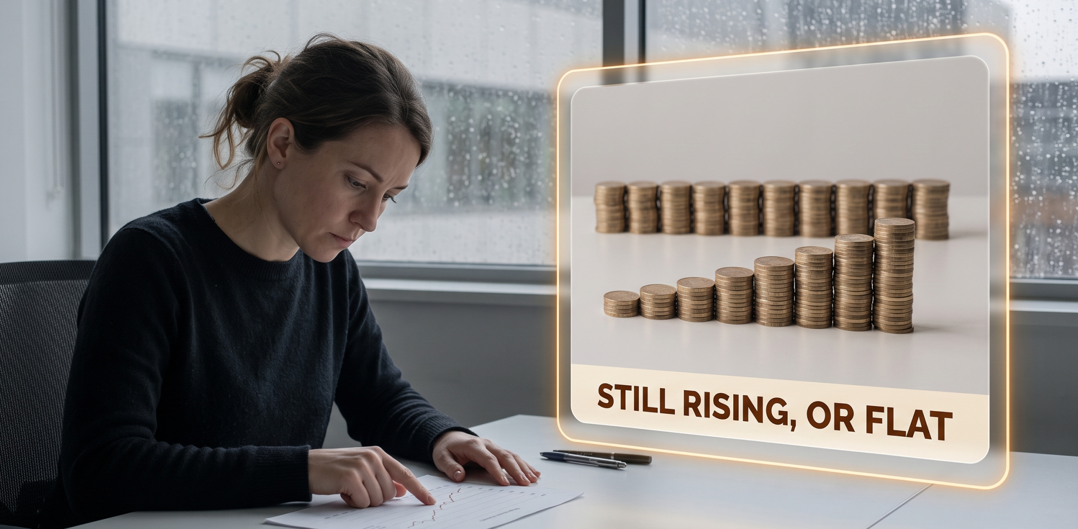 an income still rising against one that has levelled off