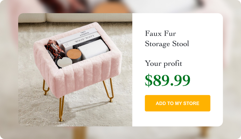 Faux Fur Storage Stool